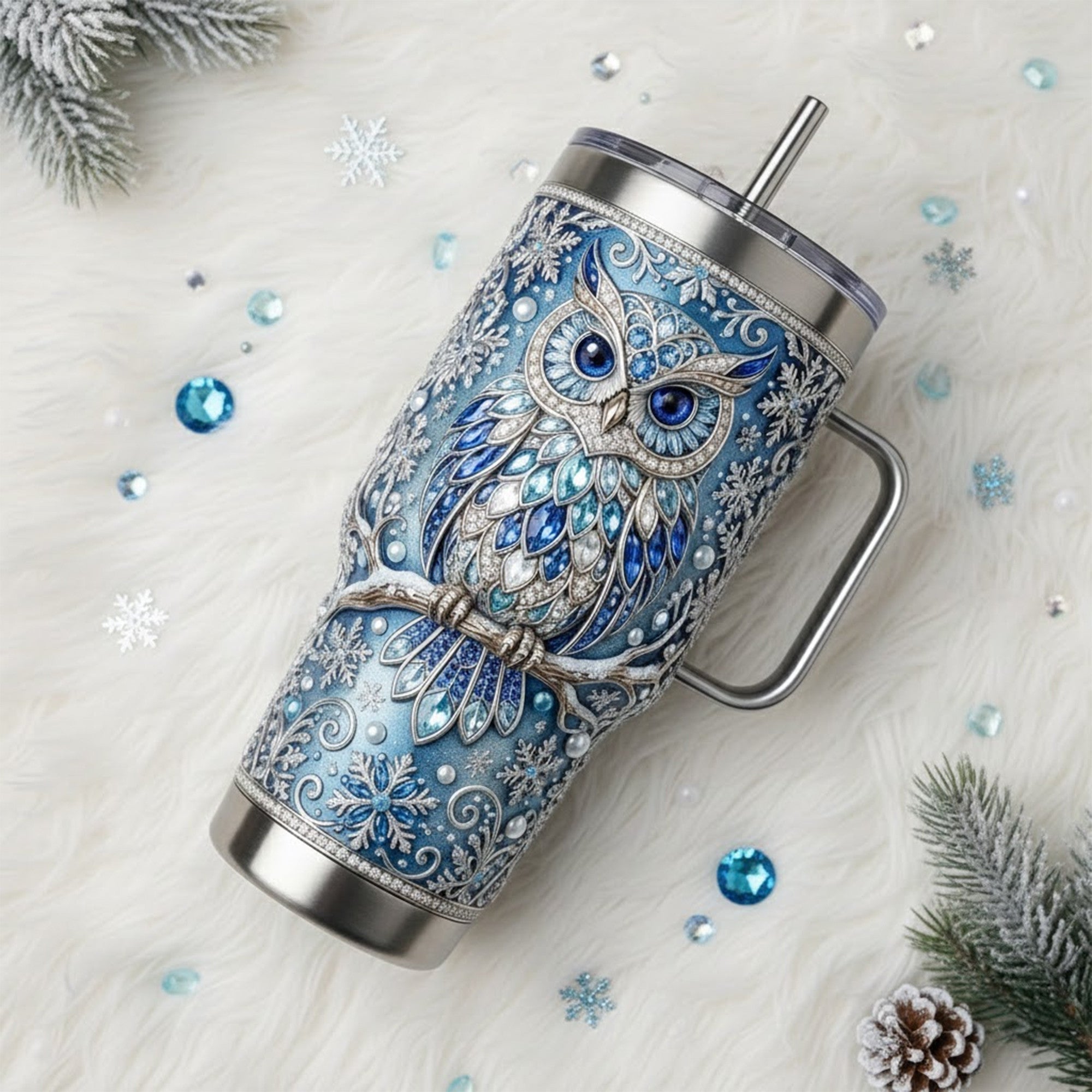 Blue Owl 40oz Tumbler With Handle TNSM