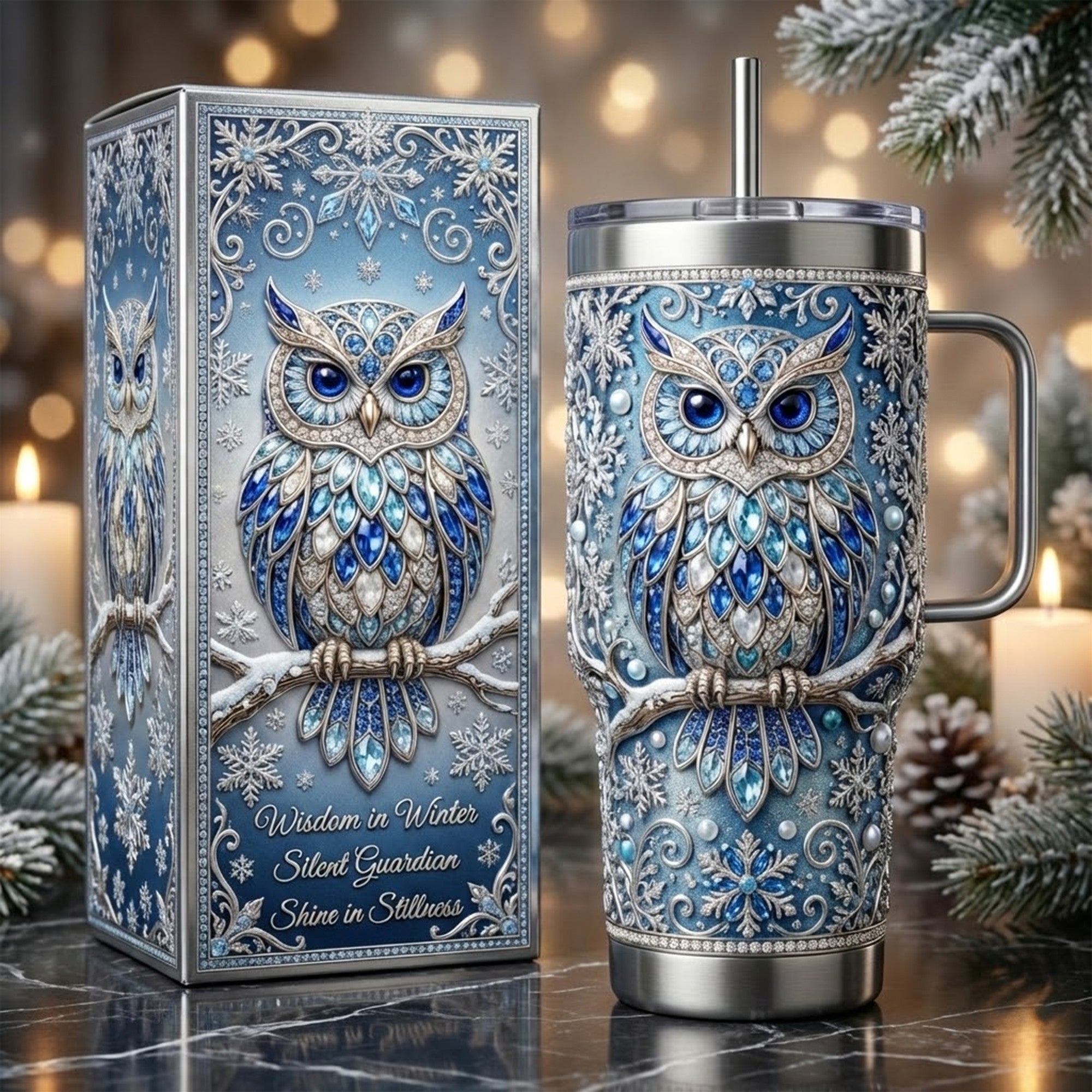 Blue Owl 40oz Tumbler With Handle TNSM